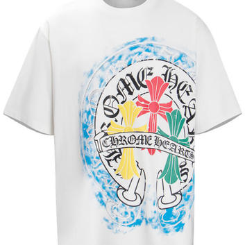 Унисекс футболка с ярким декором Chrome Hearts 31958
