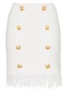 Белая твидовая юбка Balmain 15273